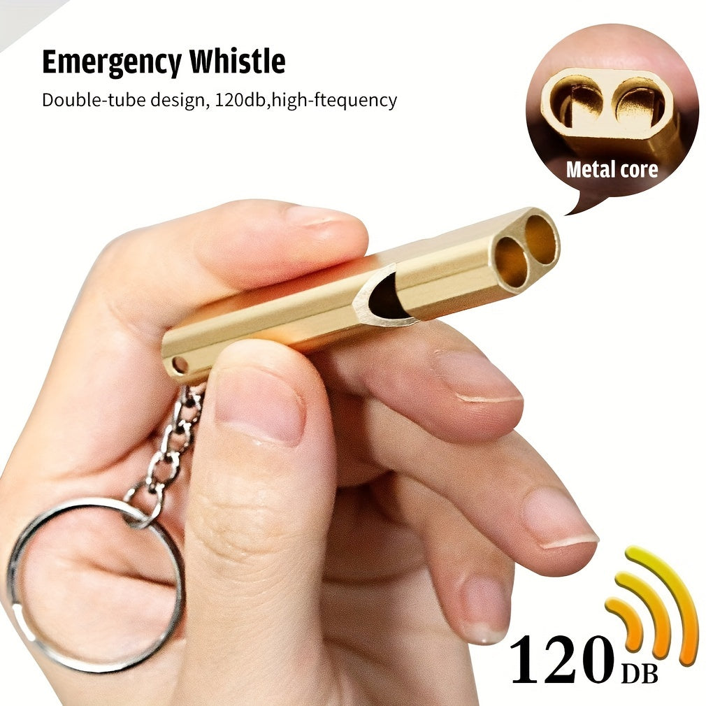 3 Piece Set Metal Double Frequency Survival Whistle