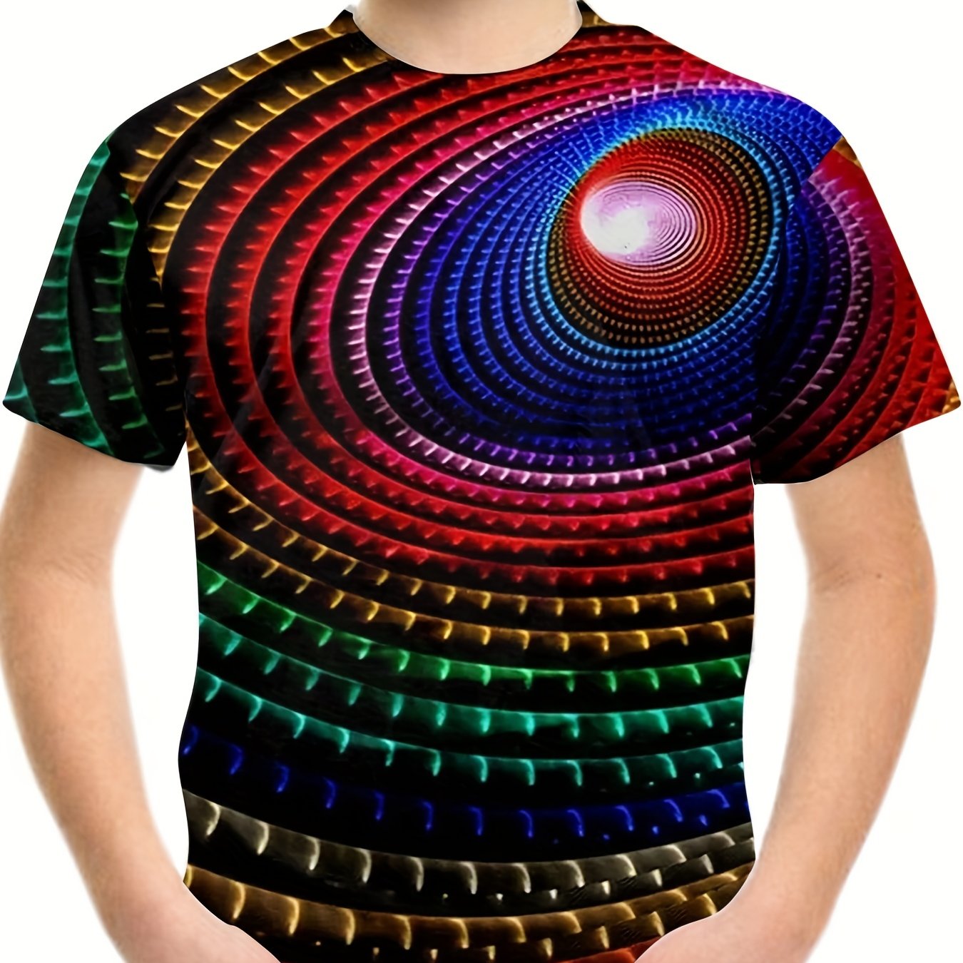 Boy's Gradient Circle Graphic Tee for Summer Fun