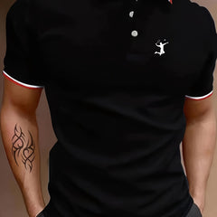 Men's Badminton Player Print Golf Shirt