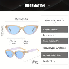Vintage Triangle Cat Eye Sunglasses UV400 Eyewear For Men