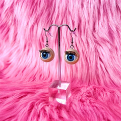 Pair of Terrifying Baby Eye Earrings with Blinking Movements