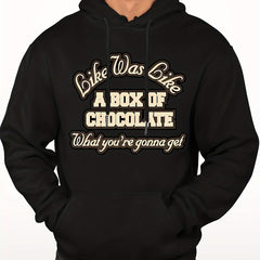 Men's Chocolate Print Hooded Sweatshirt for Autumn and Winter