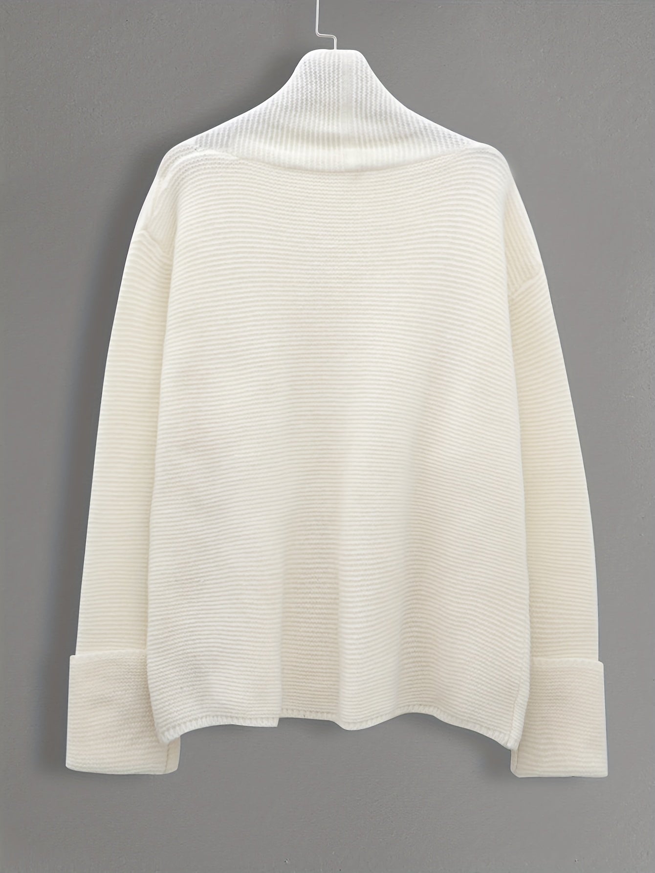 Casual Sweater Women's Plus Solid Button Long Sleeve V Neck