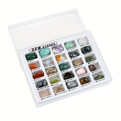 25pcs Rock & Mineral Collection Kit Geology Crystal Stone Fossils Science