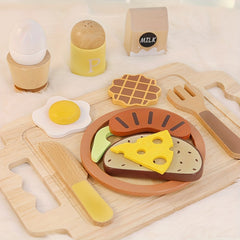 15pcs Wooden Toy Kitchen Food Set for Kids 3-6 Years