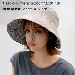 UV Protection Reversible Sun Hat Backless Ponytail Visor Hat Wide Brim