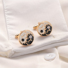 Men's Retro Tai Chi Cufflinks Shirt Cuffs Buttons