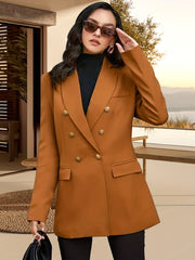 Double Breasted Lapel Neck Blazer Long Sleeve Blazer