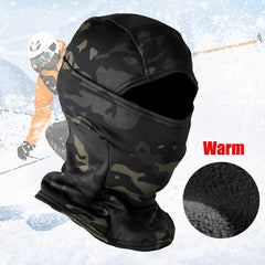 Winter Plus Velvet Camouflage Balaclava Hat for Outdoor Activities