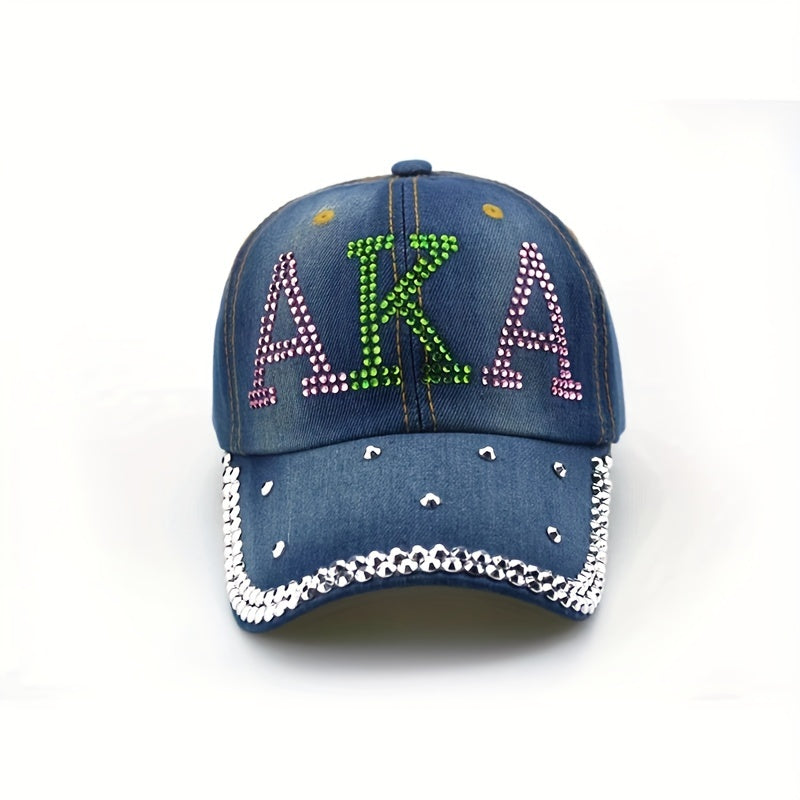 Unisex Sunshade Baseball Cap with Artificial Diamond