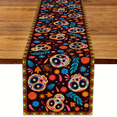 Sugar Skull Halloween Table Runner 33.02x182.88 cm