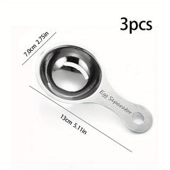 3pcs Stainless Steel Egg Separator Yolk Divider Kitchen Tool