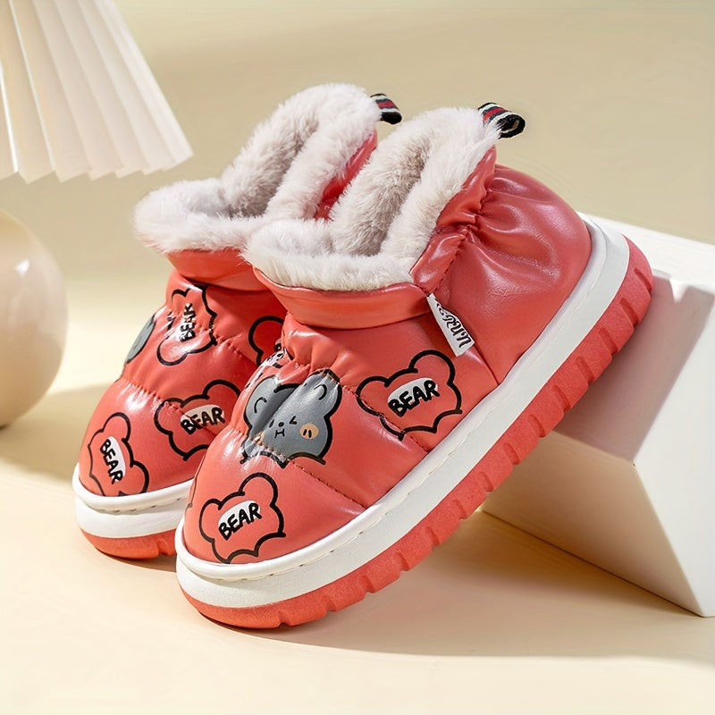 Girls Soft Warm Cartoon Boots, Indoor Outdoor Walking, Autumn & Winter