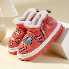 Girls Soft Warm Cartoon Boots, Indoor Outdoor Walking, Autumn & Winter