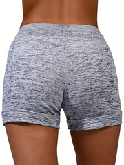 Letter Print Drawstring Casual Shorts for Women