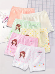 6pcs Safety Leggings Pants For Girls Elastic Waist Underwear