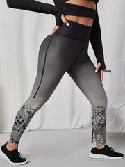 Floral & Ombre Print Sports Leggings