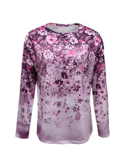 Floral Print Pullover Sweatshirt Long Sleeve Crew Neck Casual Top