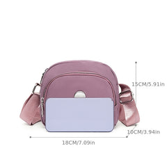Nylon Metal Crossbody Bag Small Zipper Shoulder Bag Casual Phone Purse