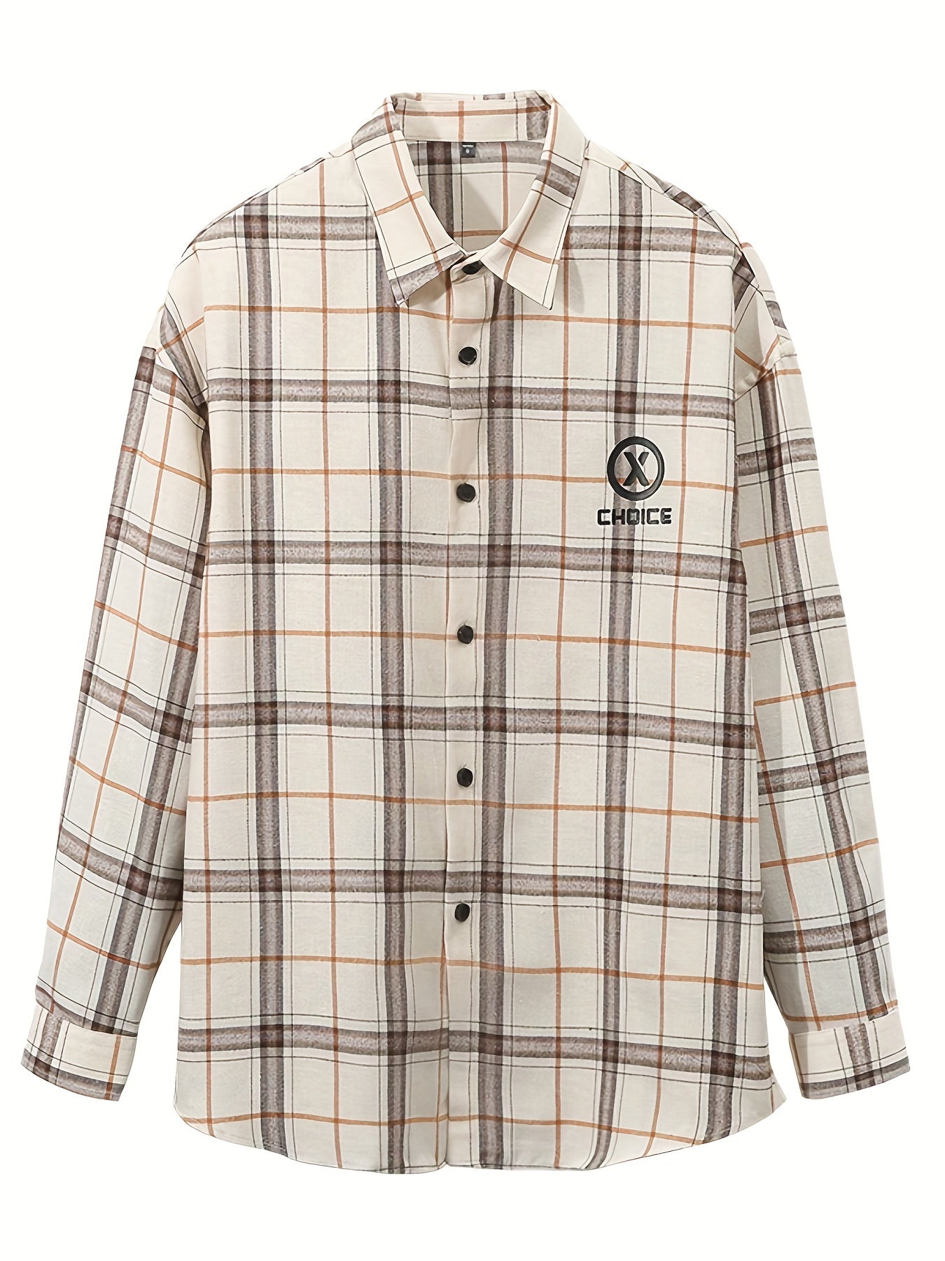 Plaid Print Men's Casual Button Up Long Sleeve Shirt