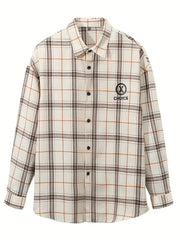 Plaid Print Men's Casual Button Up Long Sleeve Shirt