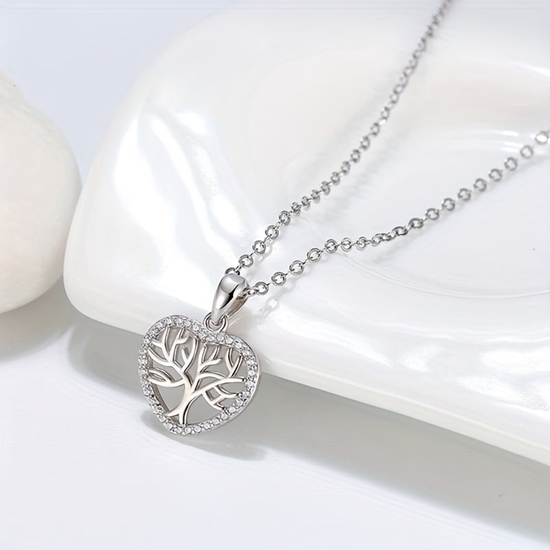 Heart Tree Pendant Necklace With Message Card For Niece