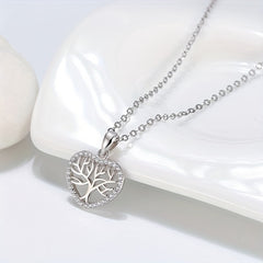 Heart Tree Pendant Necklace With Message Card For Niece
