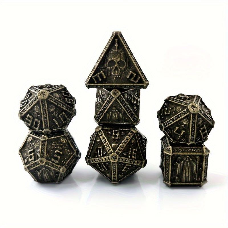 7pcs Wizard Skull Metal Dice Set for Board Game