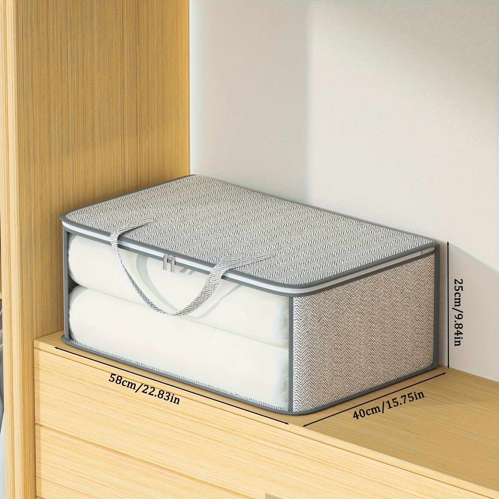 Large Capacity Storage Bag With Handles Portable Non-woven Fabric Clothes Organ