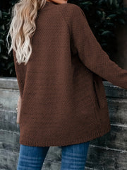 Casual Cardigan Women's Plus Solid Long Sleeve Open Front