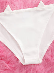 Sexy Naughty Cat Cosplay Lingerie Set with Ruffle Cut Out Bra