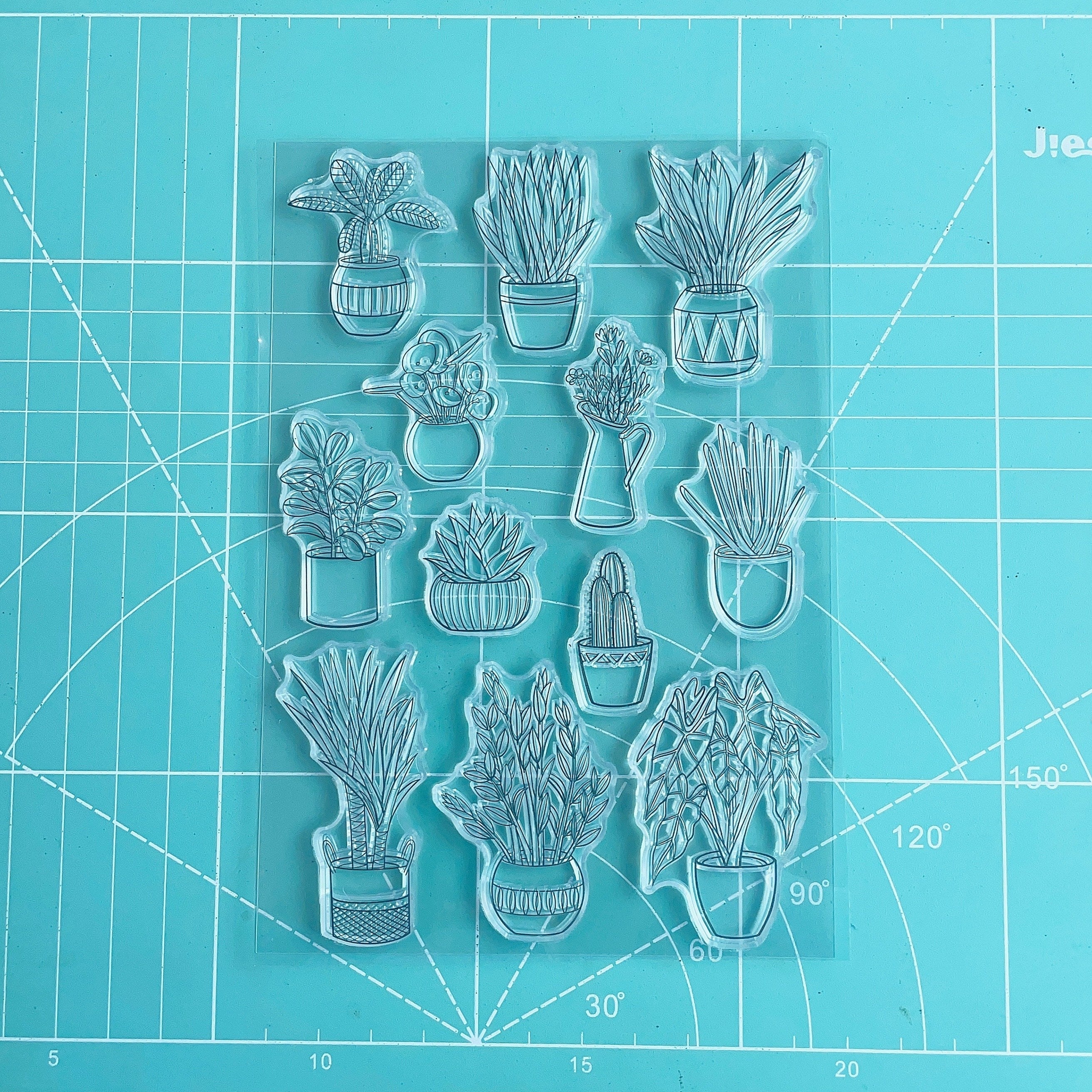 Flowerpot Plants Flowers Stamp for Card Making