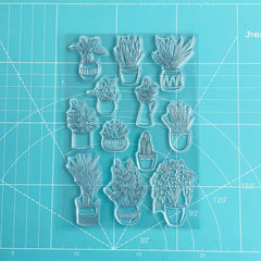 Flowerpot Plants Flowers Stamp for Card Making