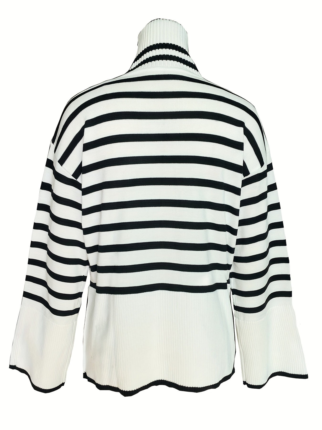 Y2K Striped Turtle Neck Sweater