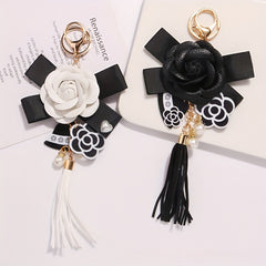 Camellia Tassel Key Chain Bag Charm Ornament