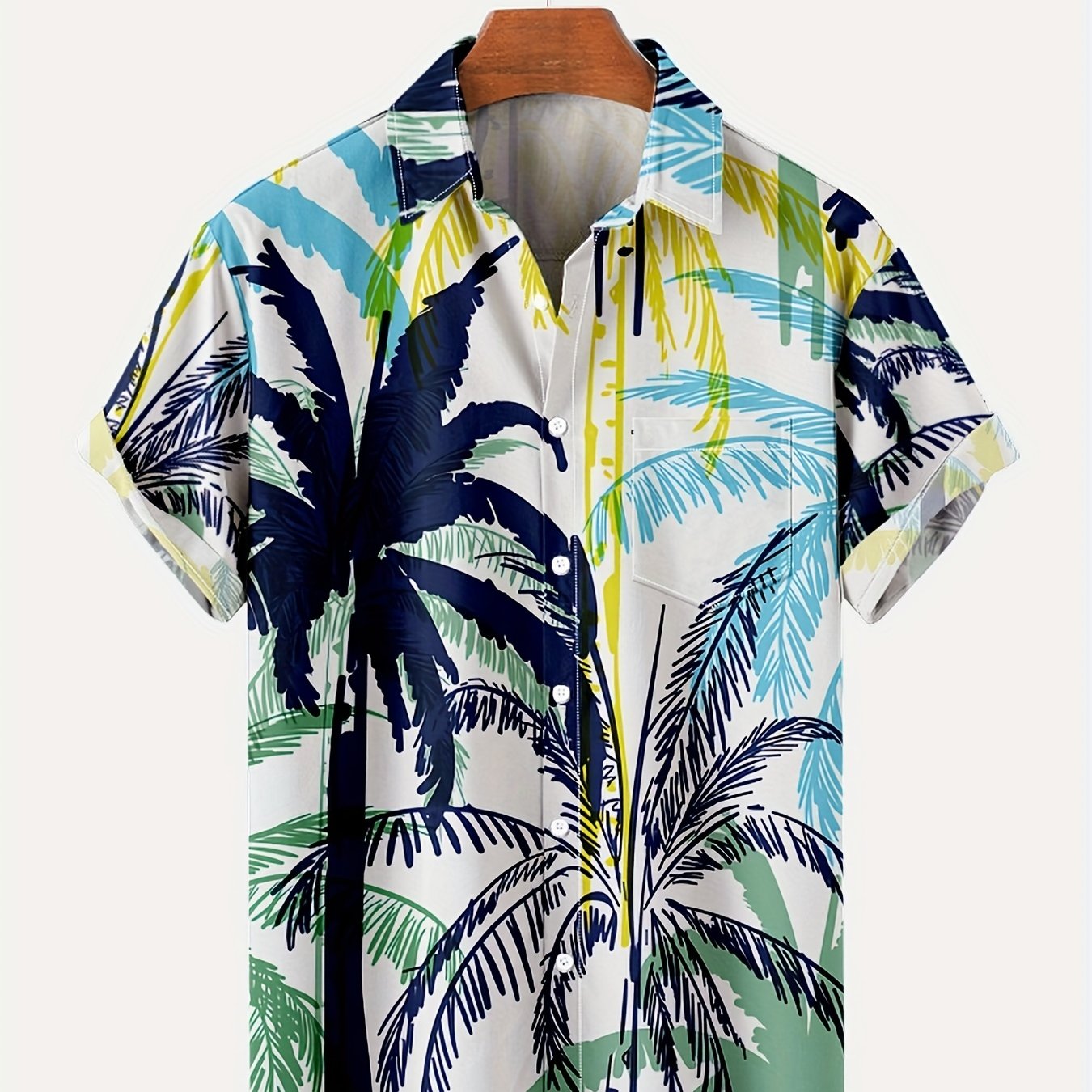 Coconut Palm Pattern Hawaiian Shirt Men's Allover Print Short S