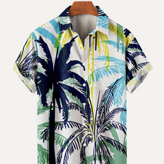 Coconut Palm Pattern Hawaiian Shirt Men's Allover Print Short S