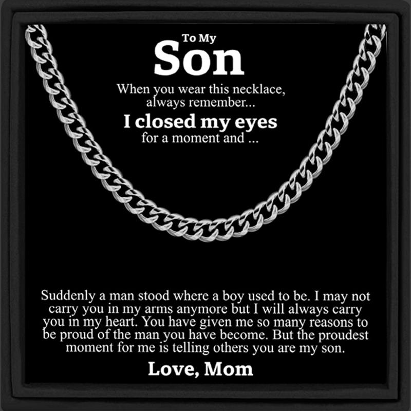 Boys Stainless Steel Chain Necklace Gift for Son