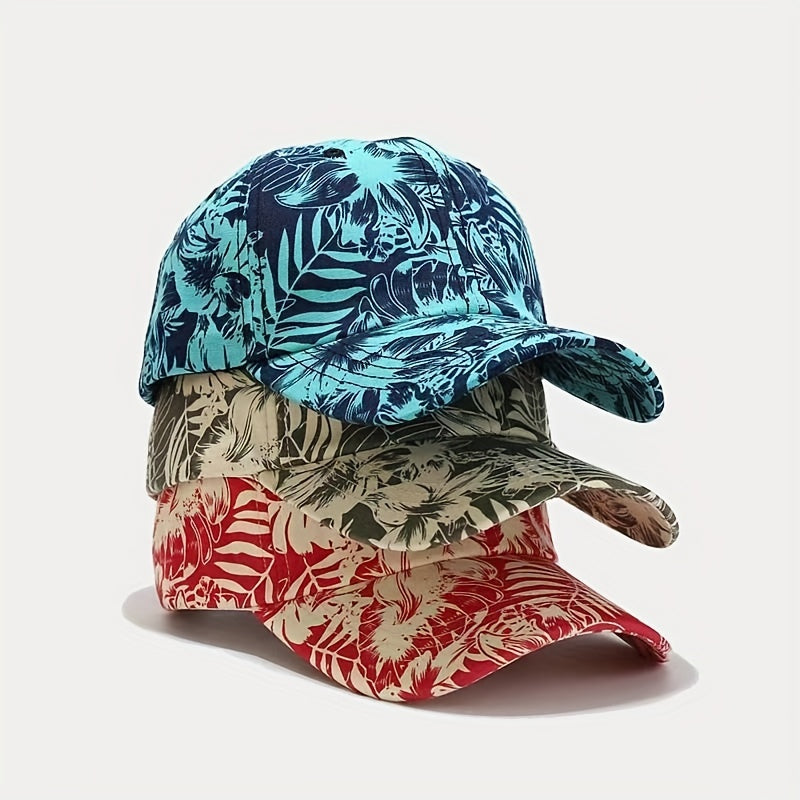 Tropical Leaves Curved Eaves Baseball Cap for Men and Women