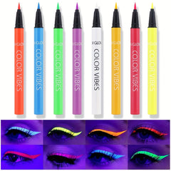 8 Colors Liquid Eyeliner Set Matte Colored UV Glow Neon Eyeliners Pen
