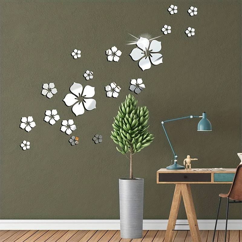 18pcs 6.1" Acrylic Flowers Adhesive Home Decoration Indoor Outdoor