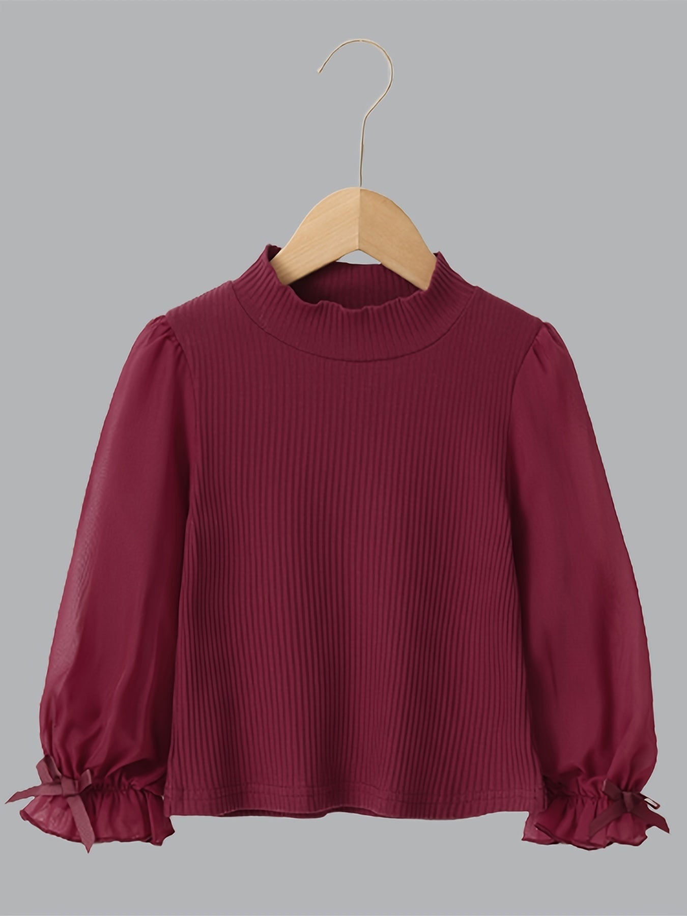 Toddler Girls Vintage Blouse Stand Collar Long Sleeve Top