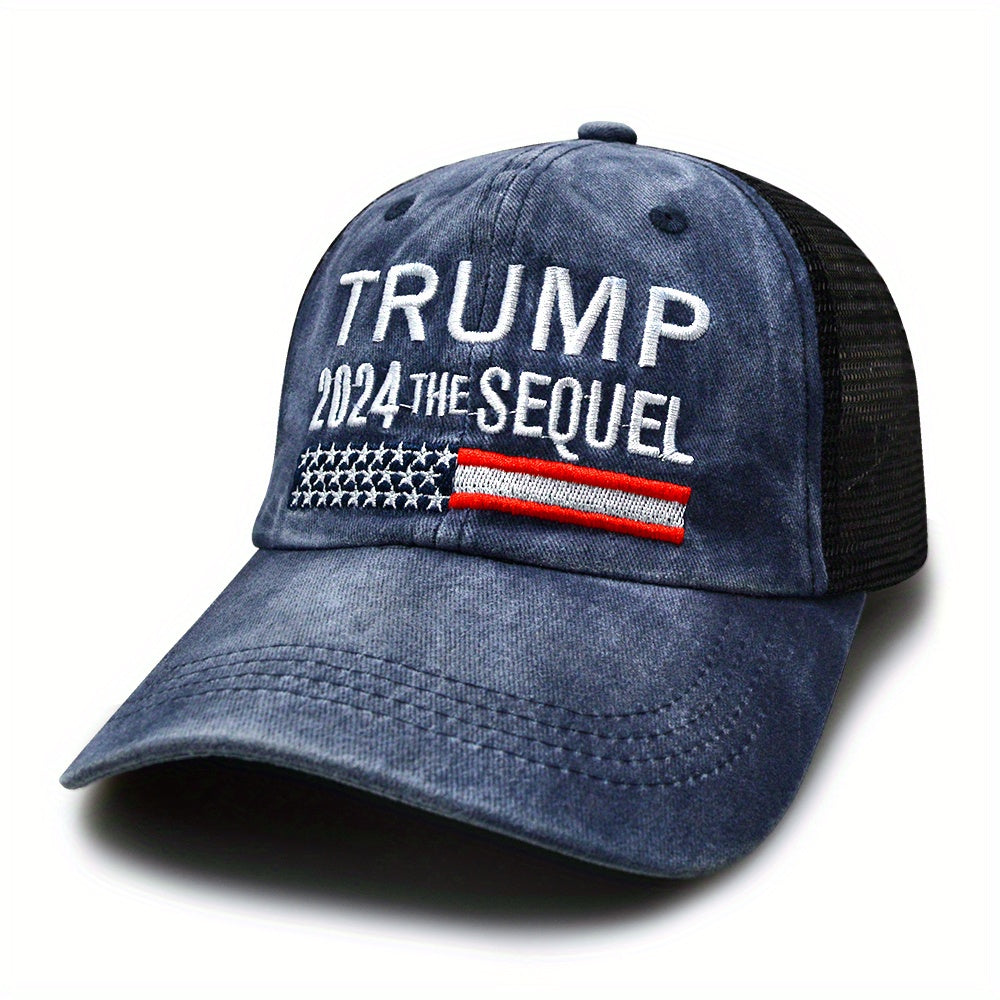 Distressed Trucker Hat Vintage Embroidery Baseball Cap