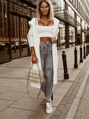 Hooded Open Front Cardigan Long Sleeve for Women