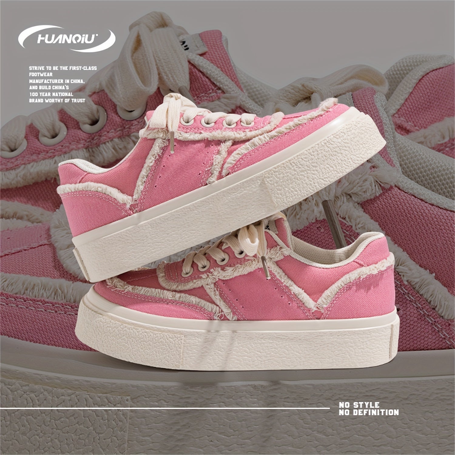 Women's Lace-up Canvas Shoes Thick Sole Casual Board Shoes