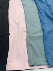 4pcs Ribbed Tank Tops Crew Neck Women's Lingerie