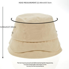 Double Layer Solid Fisherman Hat Unisex Bucket Hat