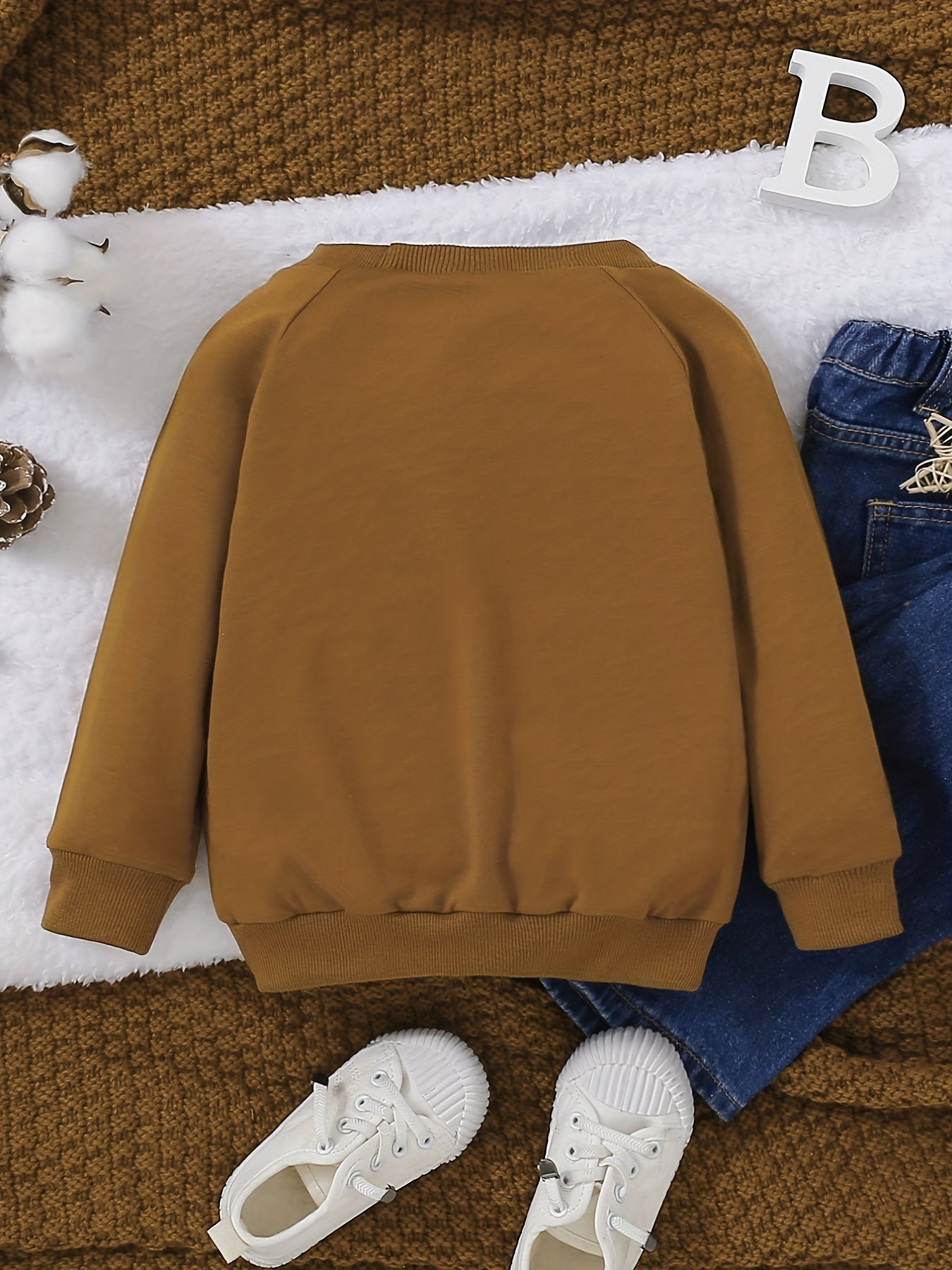 Letter Print Sweatshirt Toddler Baby Boys Casual Pullover Top