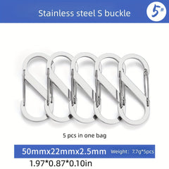 Stainless Steel Hanging Buckle S-shaped Carabiner Keychain
