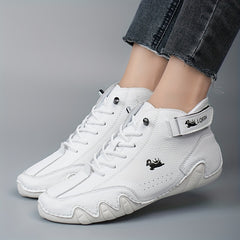 Women's Lace Up Ankle Boots - Faux Leather Sneakers